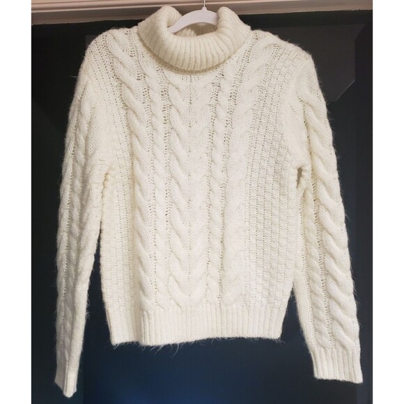 Harper Heritage Womens Chunky Knit Cream Sweater Sz M NWOT Cozy Classic Pullover - Picture 1 of 9